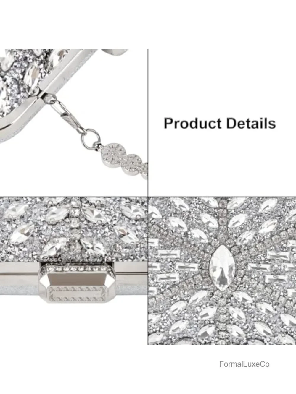 Sparkly Rhinestone Crystal Clutch Purse Evening Handbag Shoulder Bag